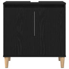 Juego de muebles de baño Montaje en la pared 3 pcs Roble Negro