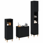 Juego de muebles de baño Montaje en la pared 3 pcs Roble Negro
