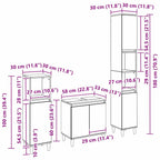 Juego de muebles de baño Montaje en la pared 3 pcs Roble Negro