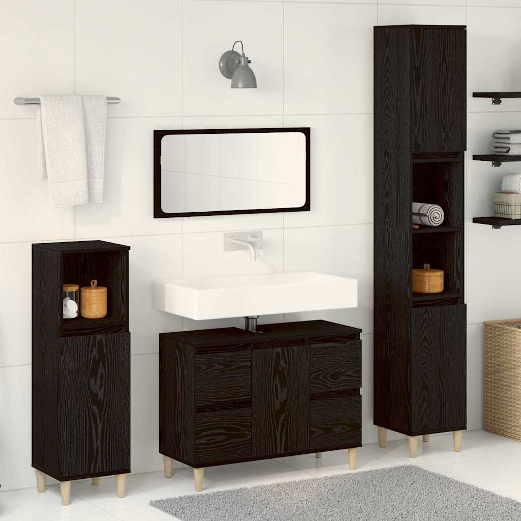 Juego de muebles de baño con cajón 3 pcs Madera contrachapada