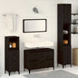 Juego de muebles de baño Montaje en la pared 3 pcs Roble Negro