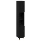 Juego de muebles de baño 3 pcs Roble Negro 30 x 30 x 190 cm