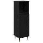 Juego de muebles de baño 3 pcs Roble Negro 30 x 30 x 190 cm