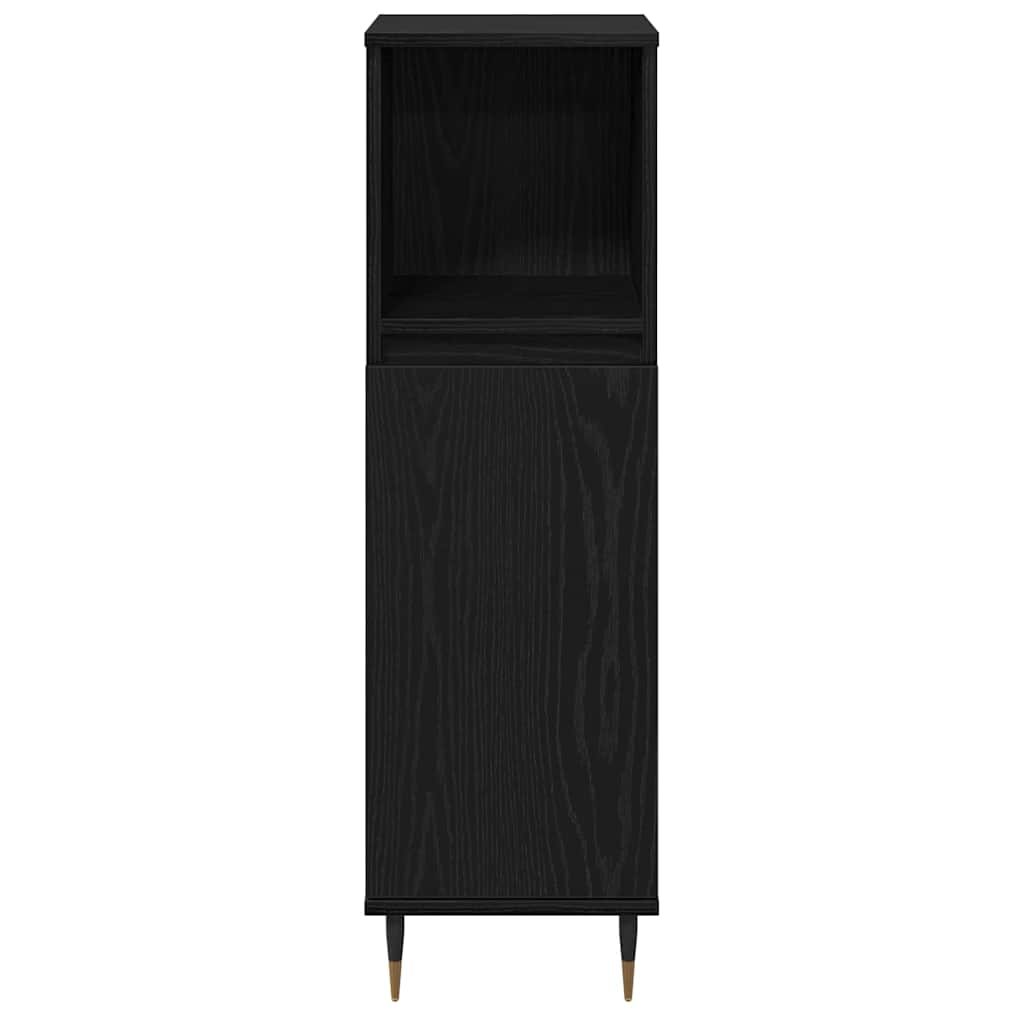 Juego de muebles de baño 3 pcs Roble Negro 30 x 30 x 190 cm