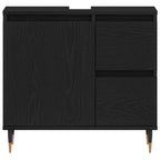 Juego de muebles de baño 3 pcs Roble Negro 30 x 30 x 190 cm