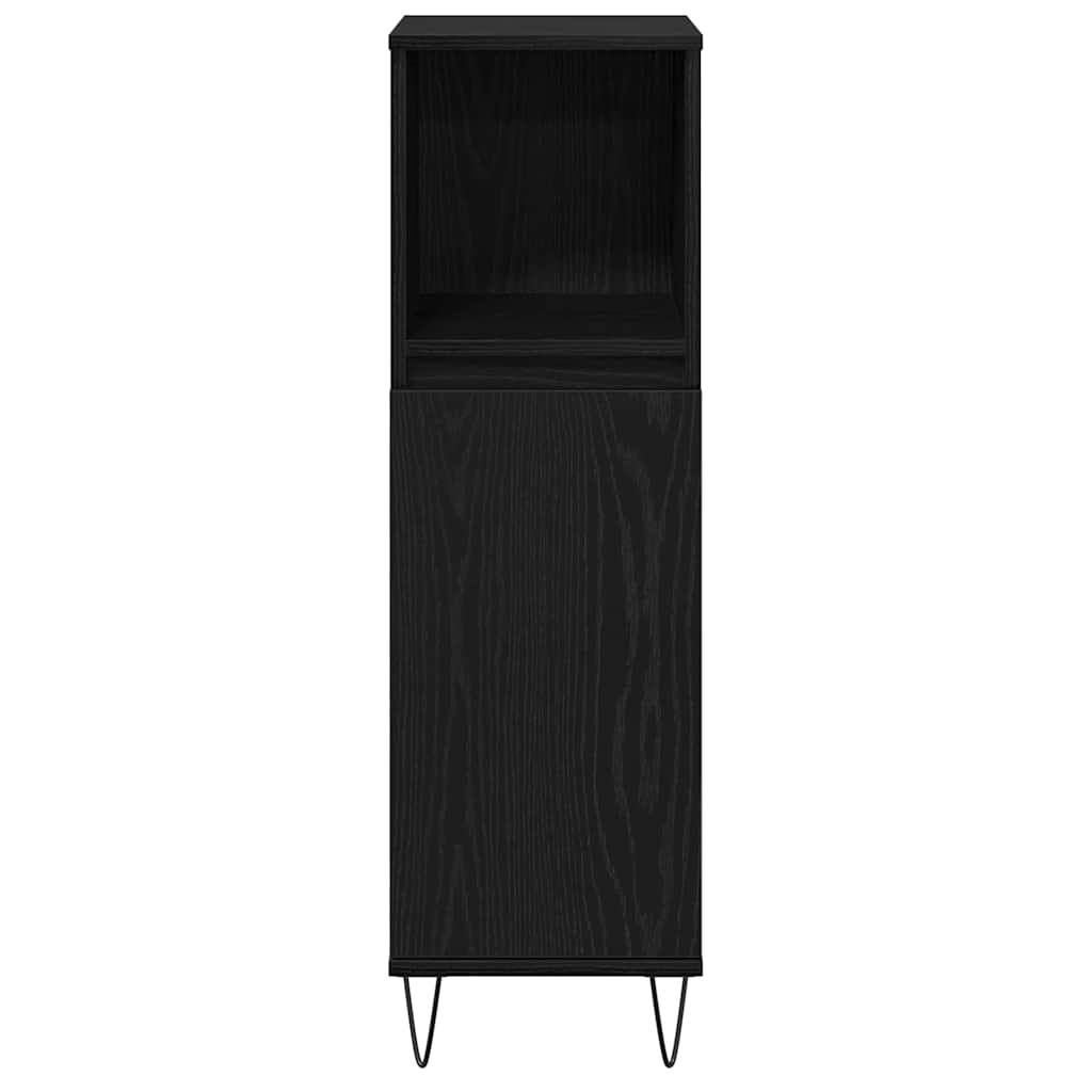 Juego de muebles de baño 3 pcs Roble Negro 30 x 30 x 190 cm