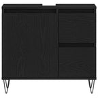 Juego de muebles de baño 3 pcs Roble Negro 30 x 30 x 190 cm