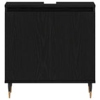 Juego de muebles de baño 3 pcs Roble Negro 30 x 30 x 190 cm