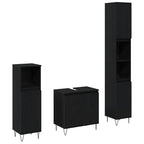 Juego de muebles de baño 3 pcs Roble Negro 30 x 30 x 190 cm