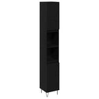 Juego de muebles de baño 3 pcs Roble Negro 30 x 30 x 190 cm