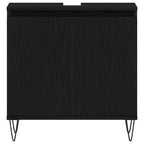 Juego de muebles de baño 3 pcs Roble Negro 30 x 30 x 190 cm
