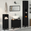 Juego de muebles de baño Montaje en la pared 3 pcs Roble Negro