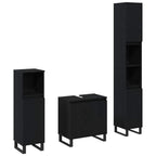Juego de muebles de baño Montaje en la pared 3 pcs Roble Negro