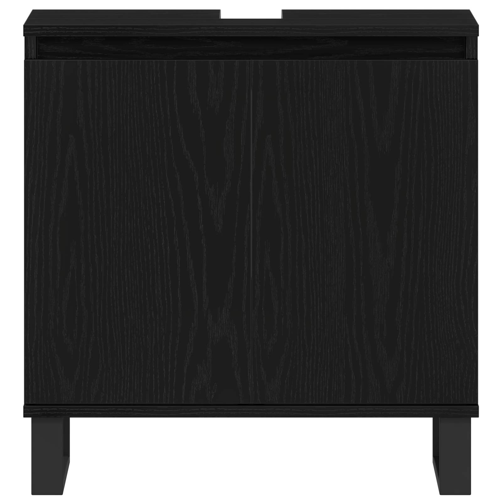 Juego de muebles de baño Montaje en la pared 3 pcs Roble Negro