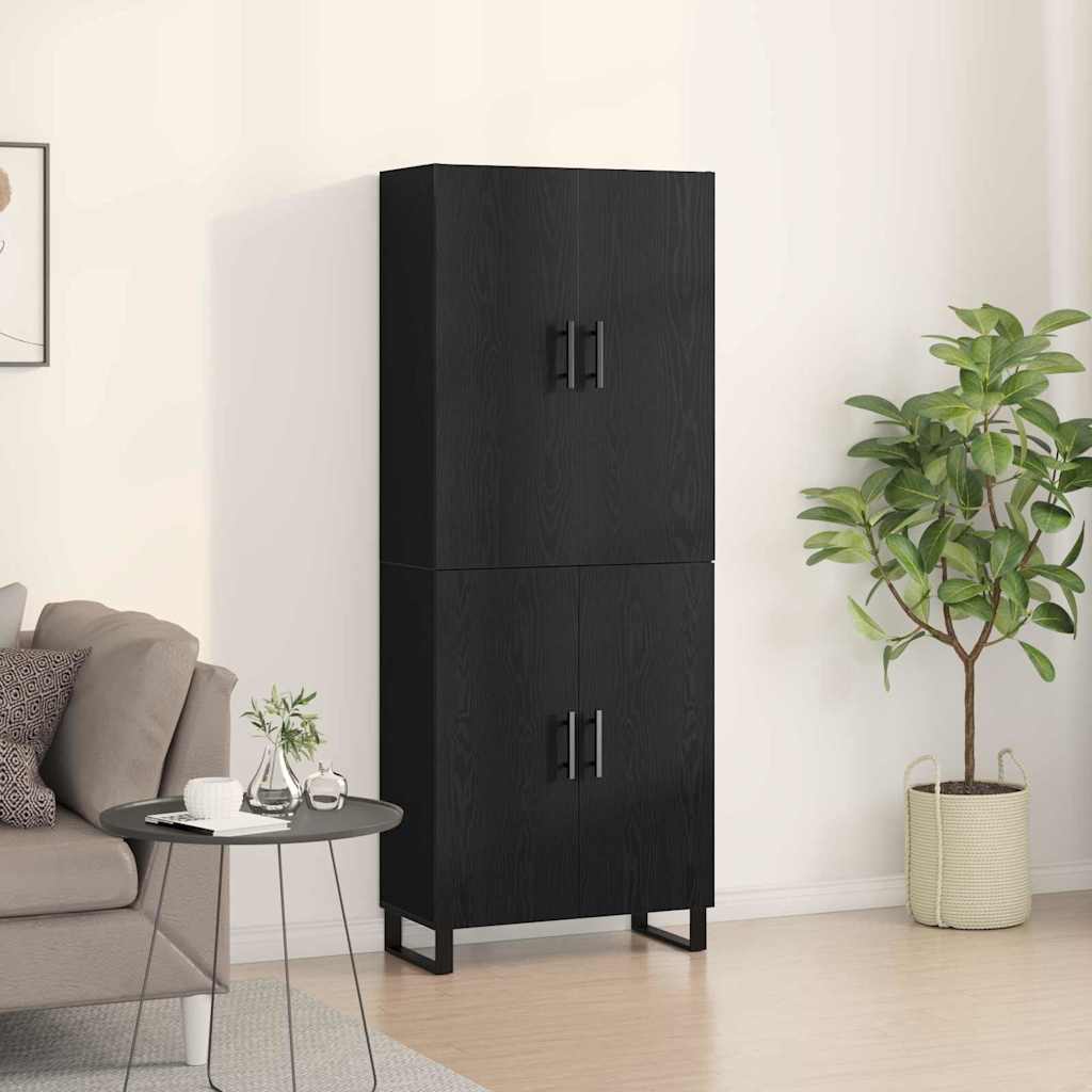 Aparador alto 2 pcs Madera envejecida 69,5 x 34 x 180 cm