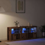 Aparador LED Madera vieja 162 x 37 x 67 cm Madera de ingeniería