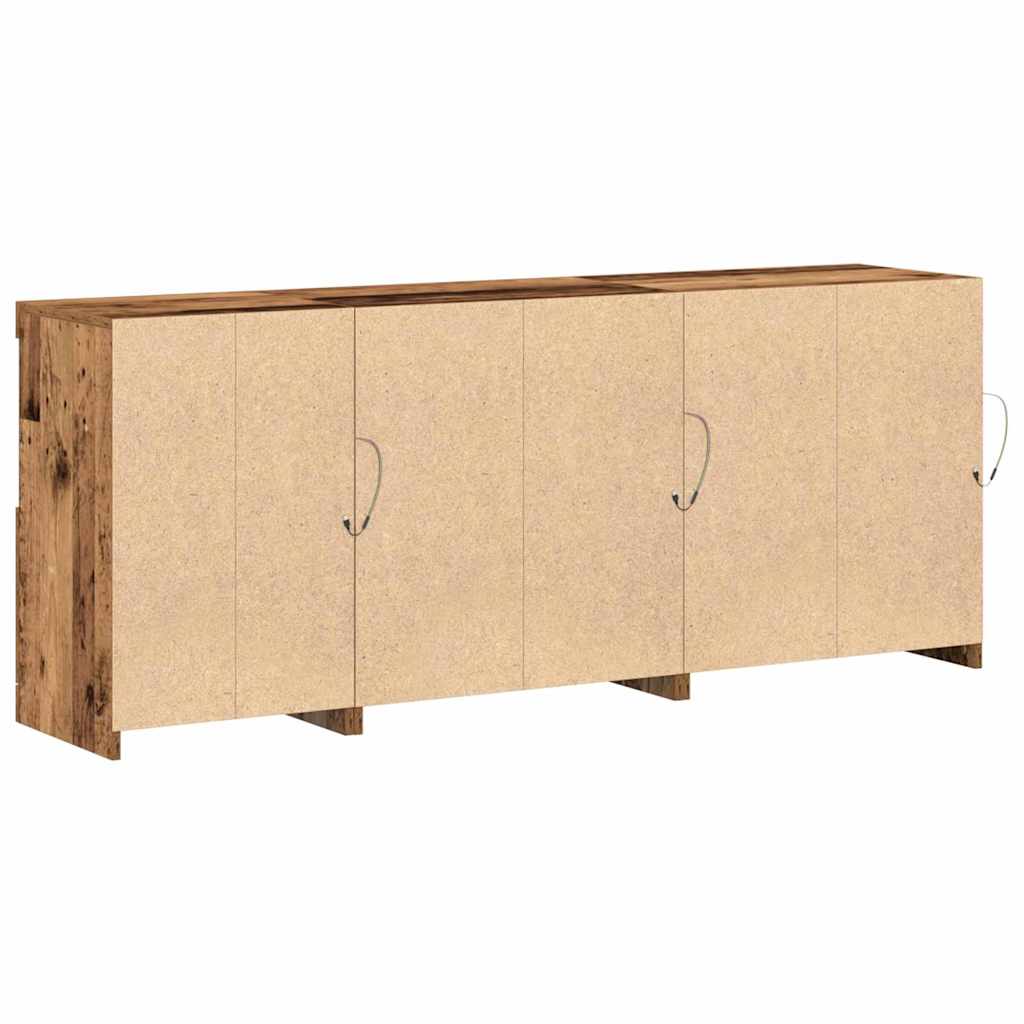 Aparador LED Madera vieja 162 x 37 x 67 cm Madera de ingeniería