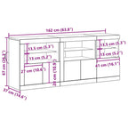 Aparador LED Madera vieja 162 x 37 x 67 cm Madera de ingeniería