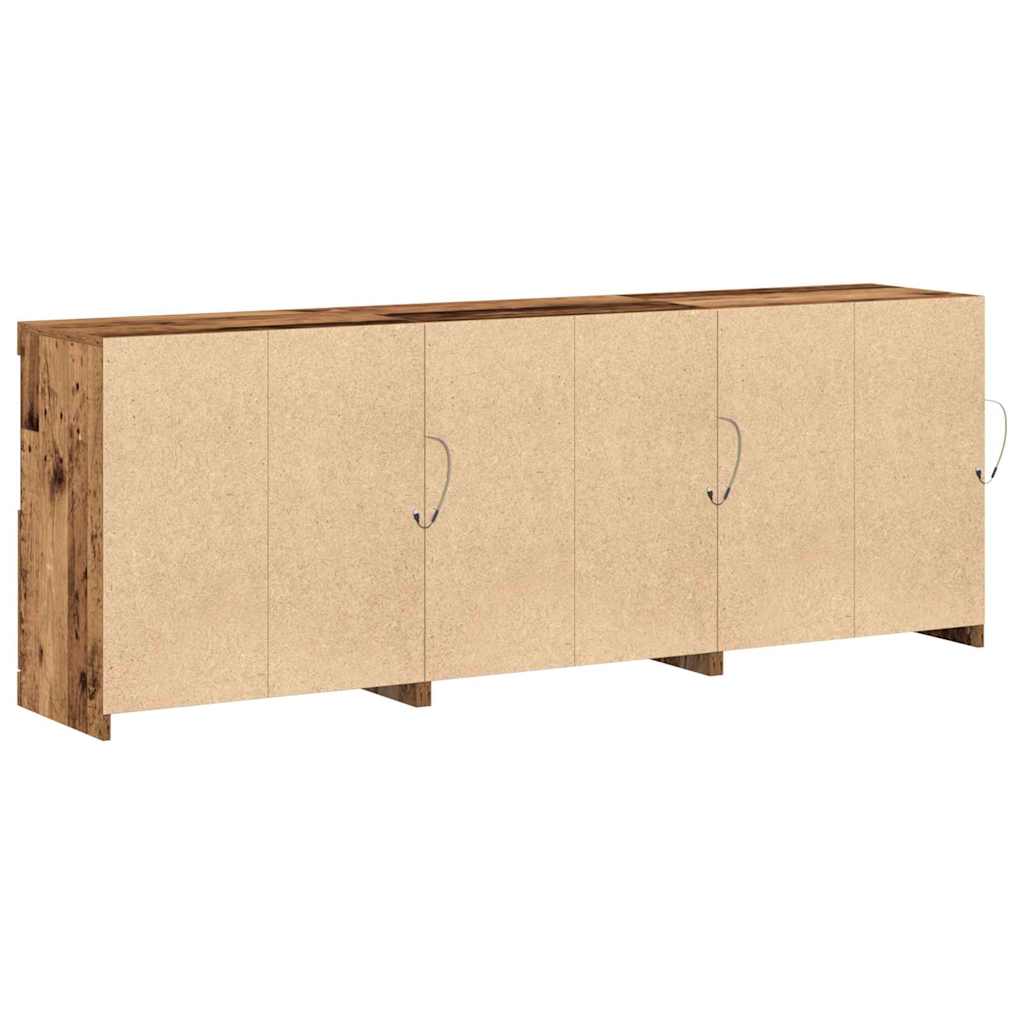 Aparador LED Madera envejecida 181 x 37 x 67 cm