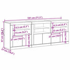 Aparador LED Madera envejecida 181 x 37 x 67 cm