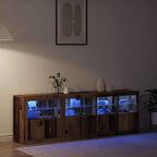 Aparador LED Madera vieja 202 x 37 x 67 cm Madera de ingeniería