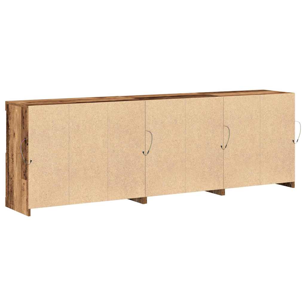 Aparador LED Madera vieja 202 x 37 x 67 cm Madera de ingeniería