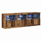 Aparador LED Madera vieja 202 x 37 x 67 cm Madera de ingeniería
