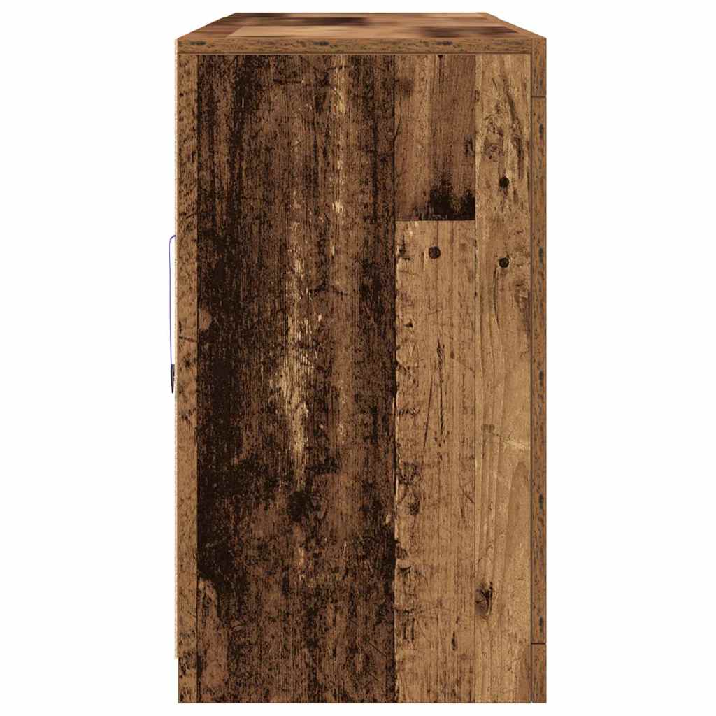 Aparador LED Madera vieja 202 x 37 x 67 cm Madera de ingeniería
