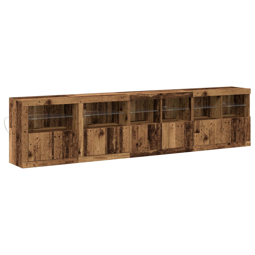 Aparador LED Madera vieja 283 x 37 x 67 cm Madera de ingeniería