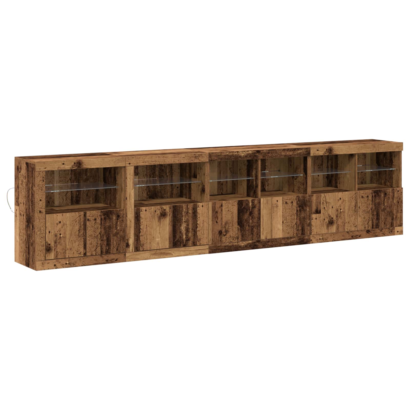 Aparador LED Madera vieja 283 x 37 x 67 cm Madera de ingeniería