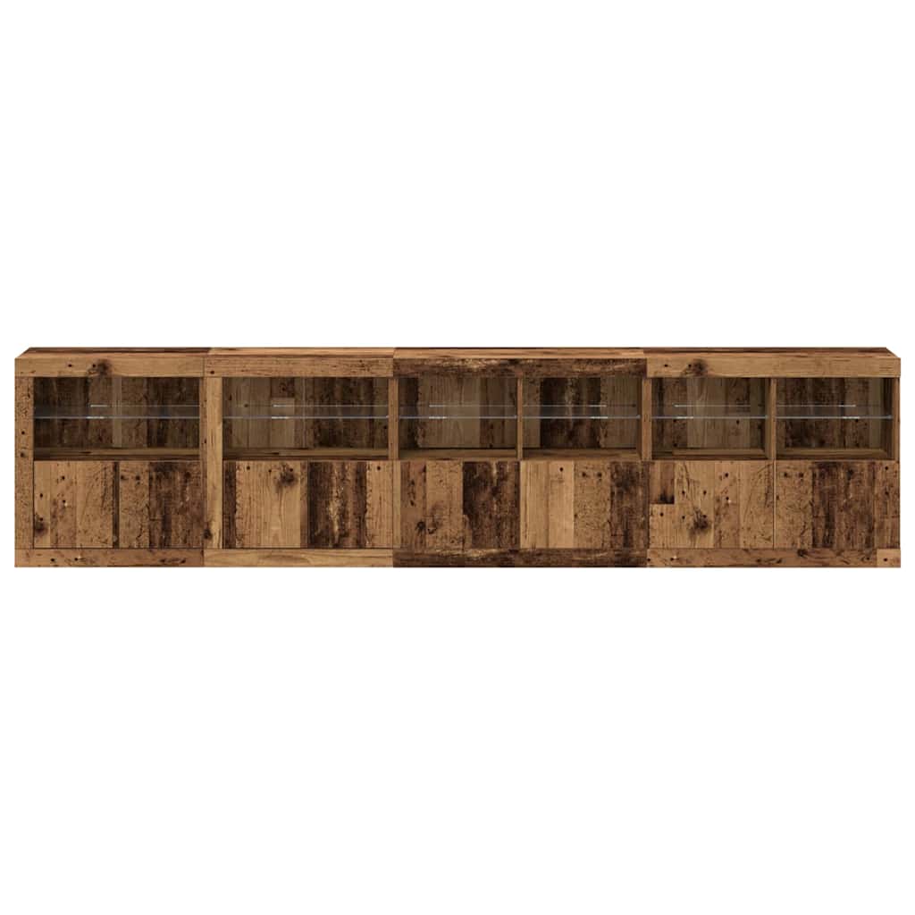 Aparador LED Madera vieja 283 x 37 x 67 cm Madera de ingeniería