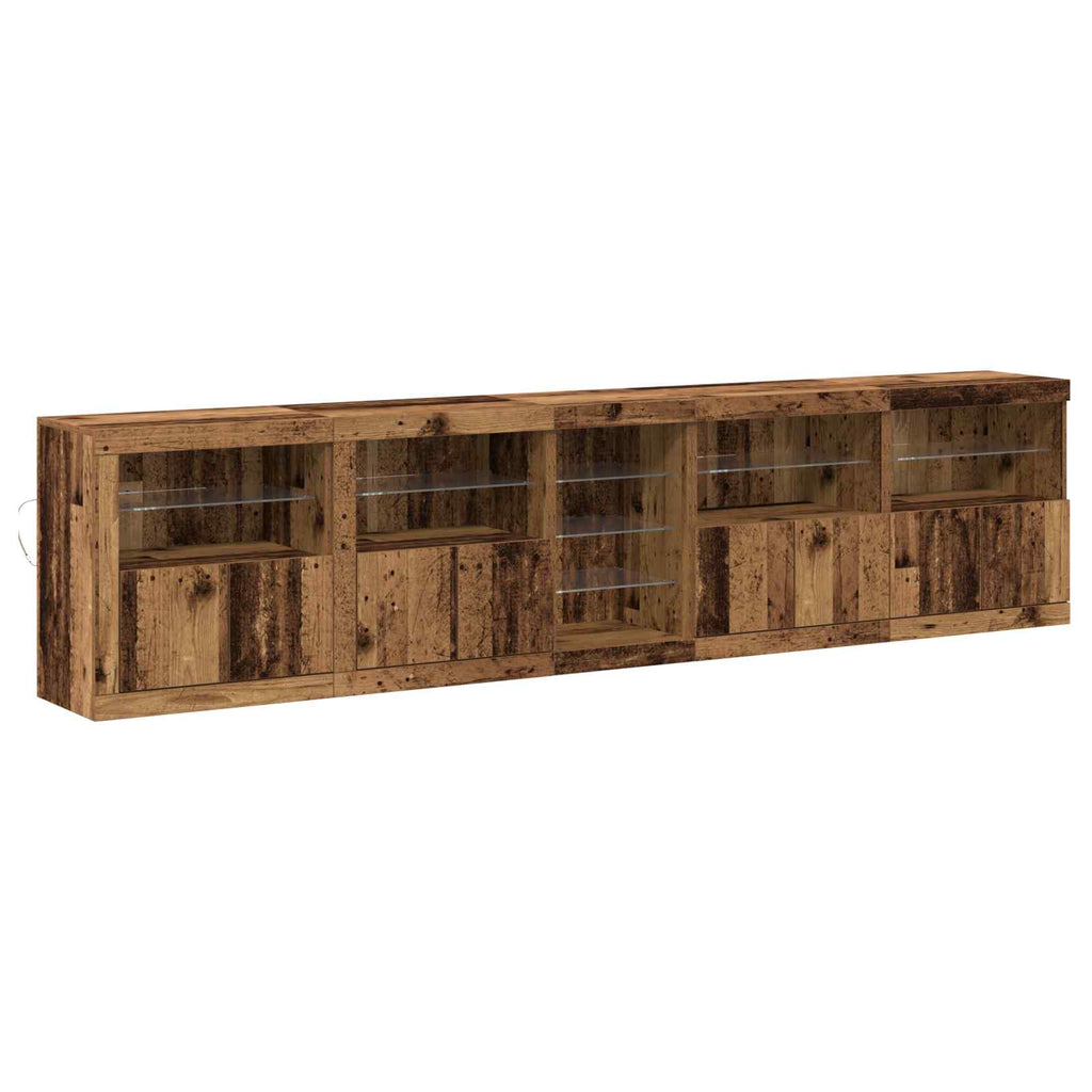 Aparador LED Madera vieja 283 x 37 x 67 cm Madera de ingeniería