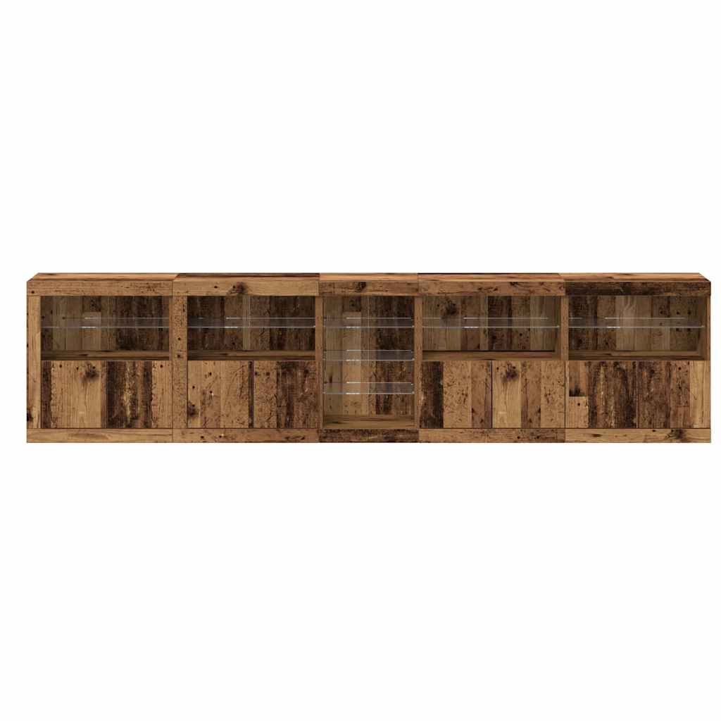 Aparador LED Madera vieja 283 x 37 x 67 cm Madera de ingeniería