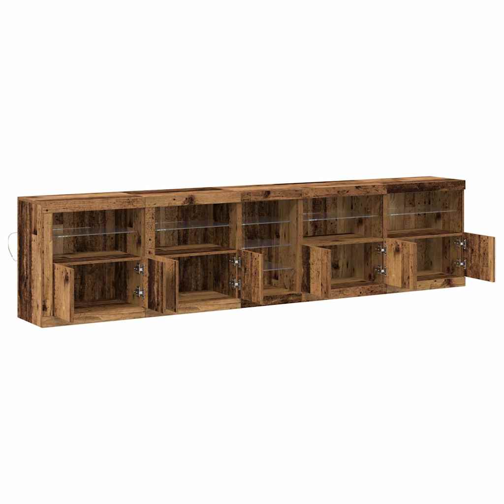 Aparador LED Madera vieja 283 x 37 x 67 cm Madera de ingeniería