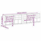 Aparador LED Madera vieja 283 x 37 x 67 cm Madera de ingeniería