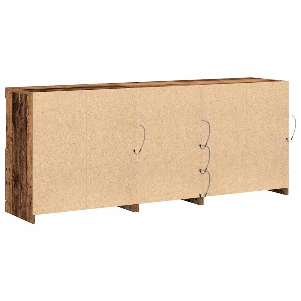 Aparador LED Madera vieja 162 x 37 x 67 cm Madera de ingeniería