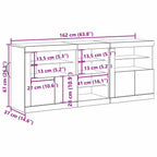 Aparador LED Madera vieja 162 x 37 x 67 cm Madera de ingeniería