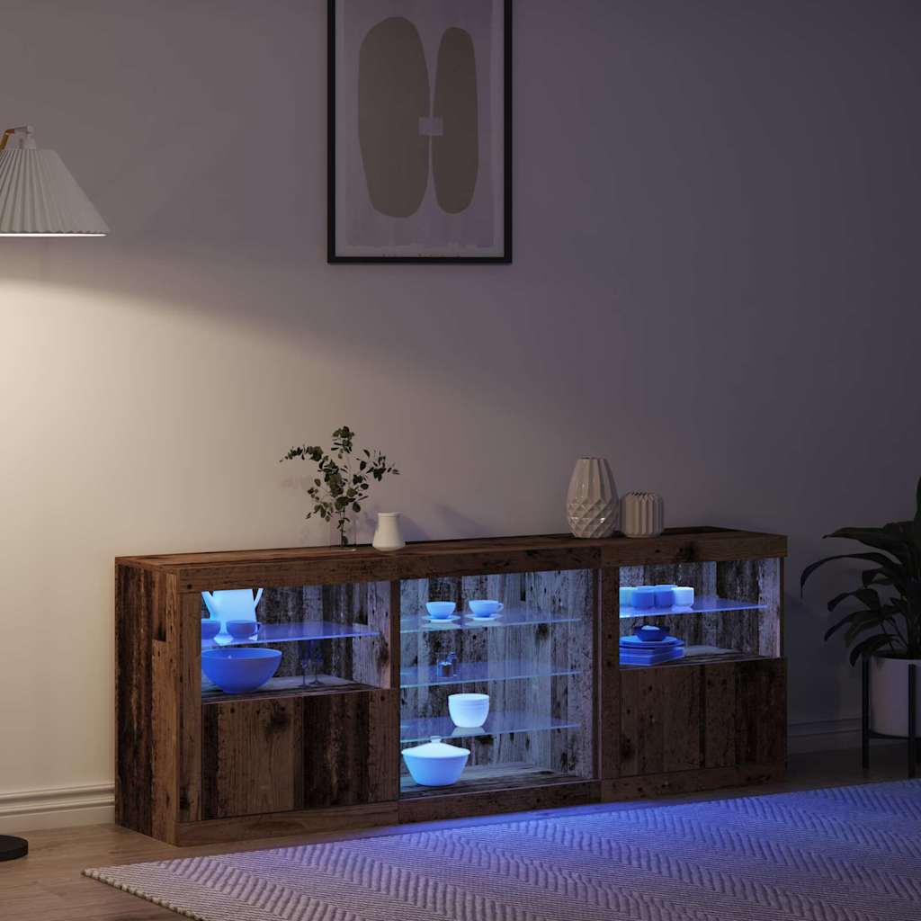 Aparador LED Madera vieja 181,5 x 37 x 67 cm