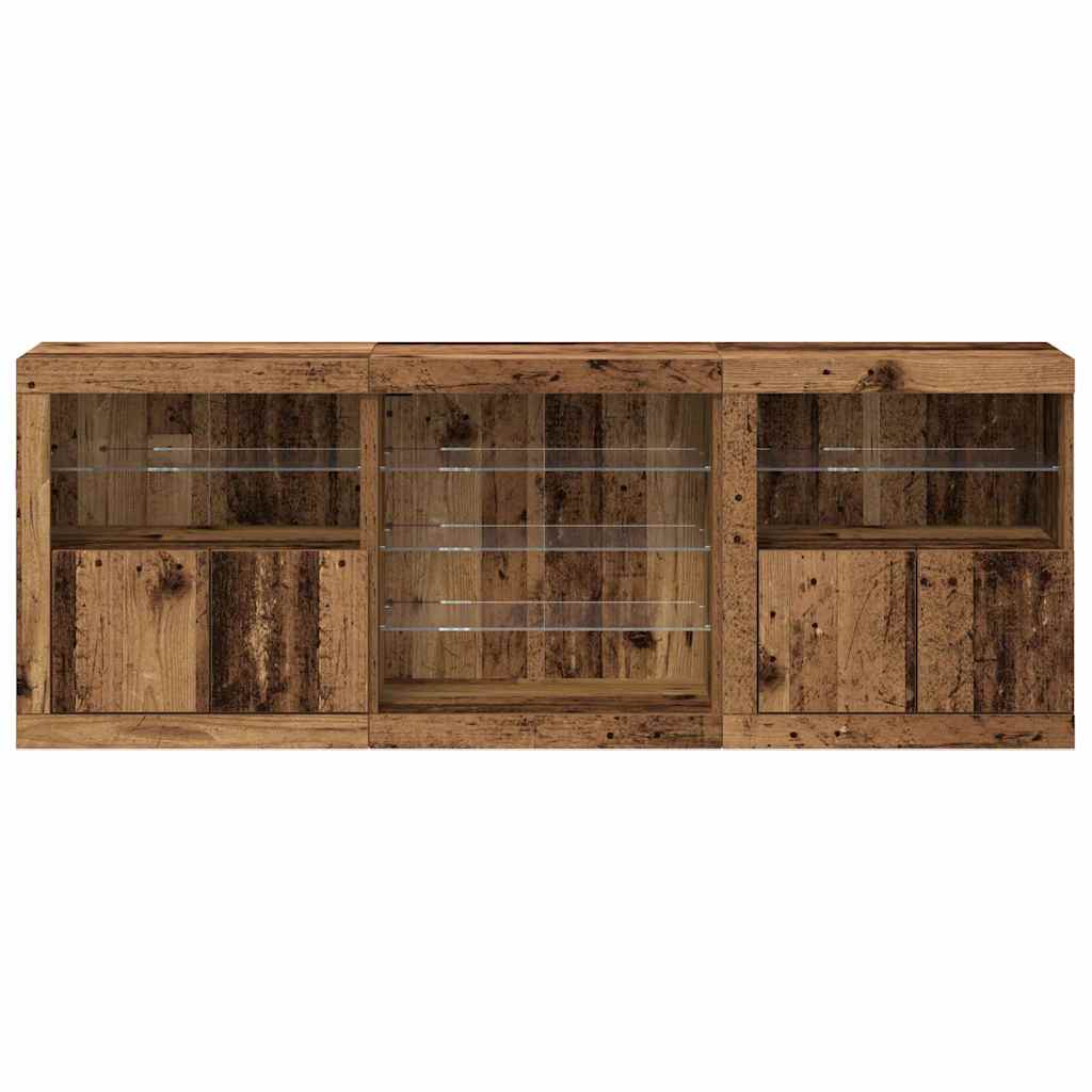 Aparador LED Madera vieja 181,5 x 37 x 67 cm