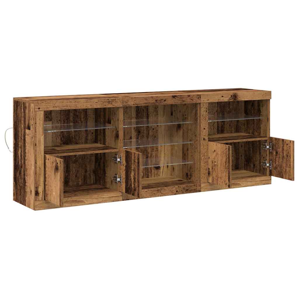 Aparador LED Madera vieja 181,5 x 37 x 67 cm