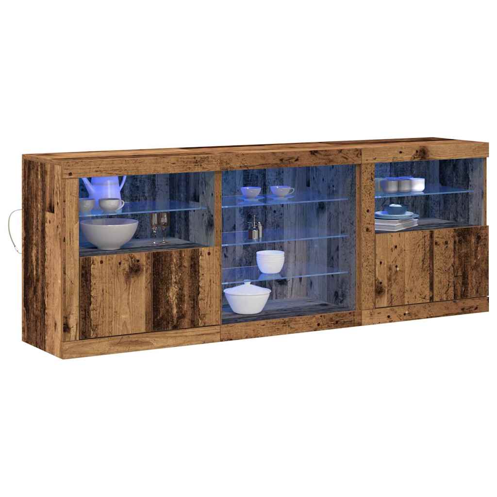 Aparador LED Madera vieja 181,5 x 37 x 67 cm