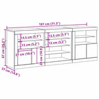 Aparador LED Madera vieja 181,5 x 37 x 67 cm