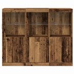 Aparador LED 3 pcs Madera vieja 123 x 37 x 100 cm