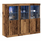 Aparador LED 3 pcs Madera vieja 123 x 37 x 100 cm