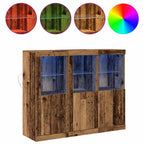 Aparador LED 3 pcs Madera vieja 123 x 37 x 100 cm