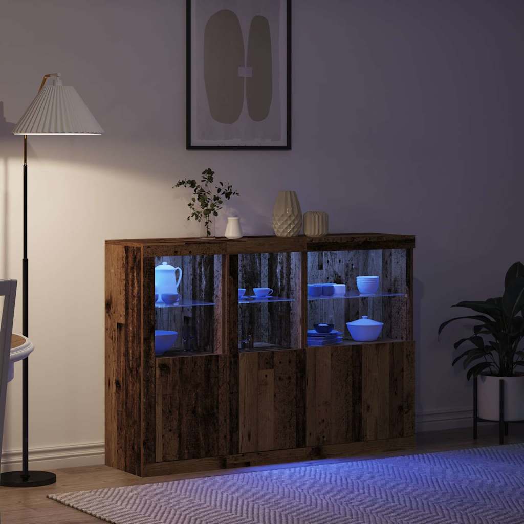 Aparador LED Madera vieja 142,5 x 37 x 100 cm