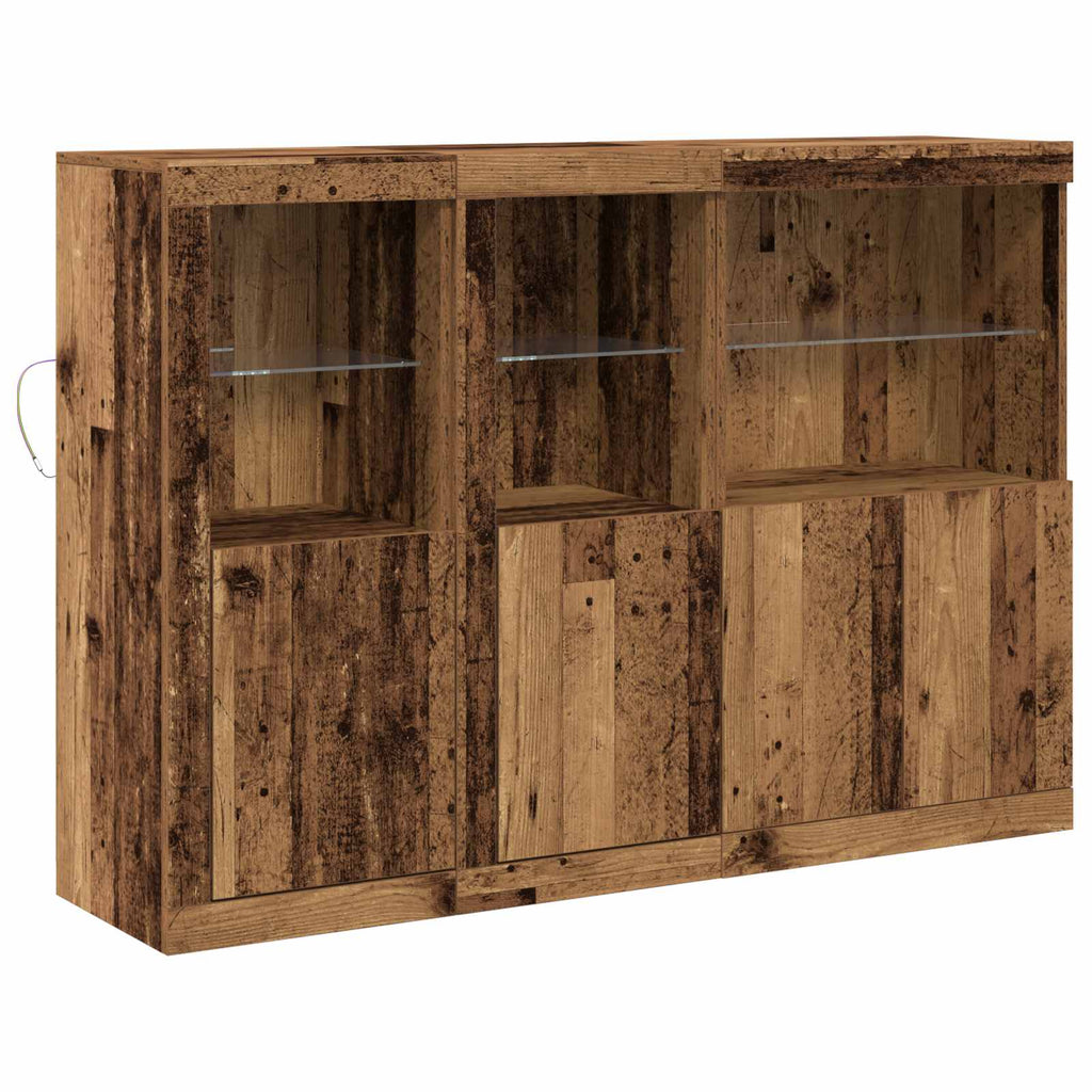 Aparador LED Madera vieja 142,5 x 37 x 100 cm