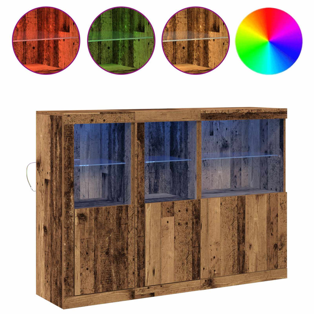 Aparador LED Madera vieja 142,5 x 37 x 100 cm