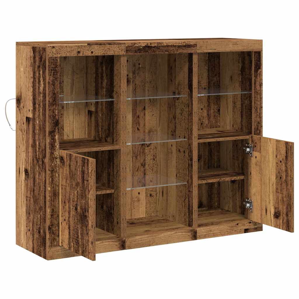 Aparador LED Madera vieja 123 x 37 x 100 cm