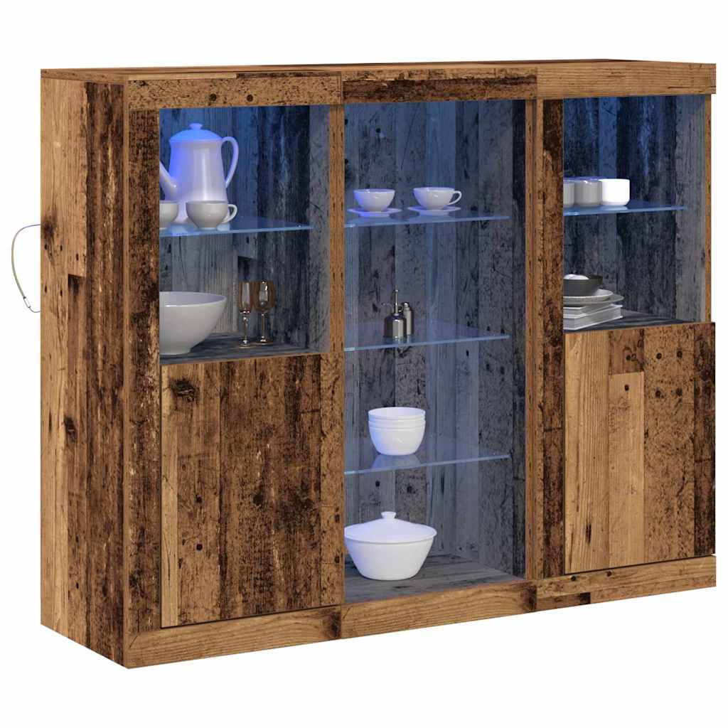 Aparador LED Madera vieja 123 x 37 x 100 cm